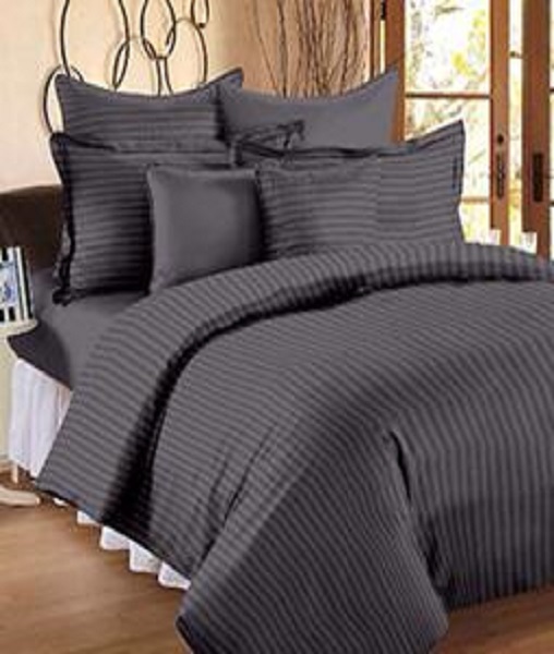 Plain Cotton Satin Stripe Bedsheets